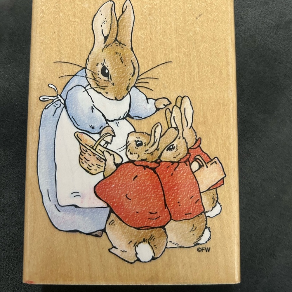 Beatrix Potter Peter Rabbit Bunny RP004 Off You Go Stampendous Wood Rubber Stamp